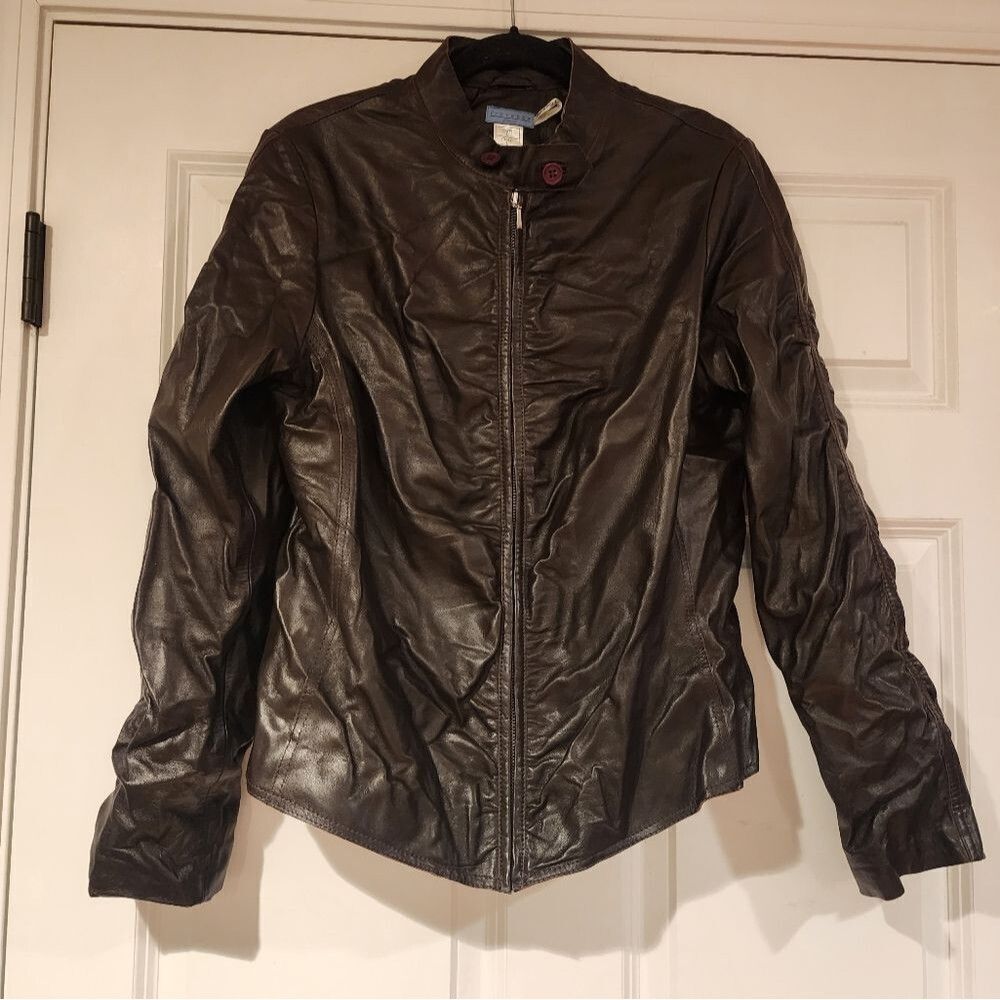 Provence D'Amour dark brown leather jacket like new